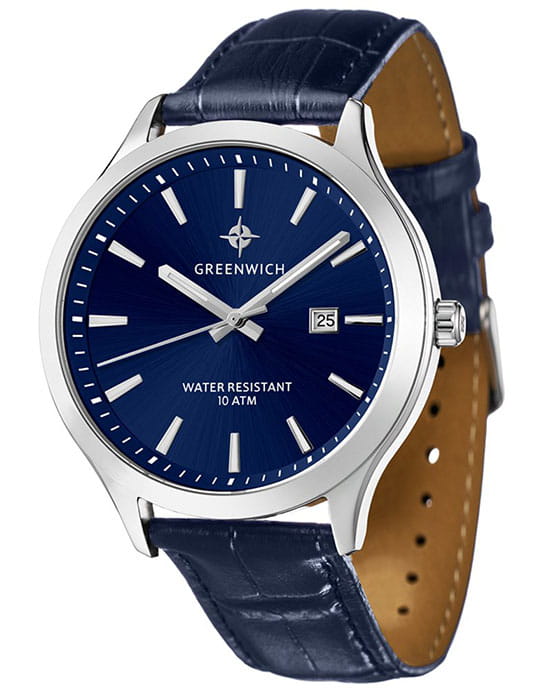 Greenwich Greenwich Helm GW 041.16.36 мужские часы синий циферблат на запястье